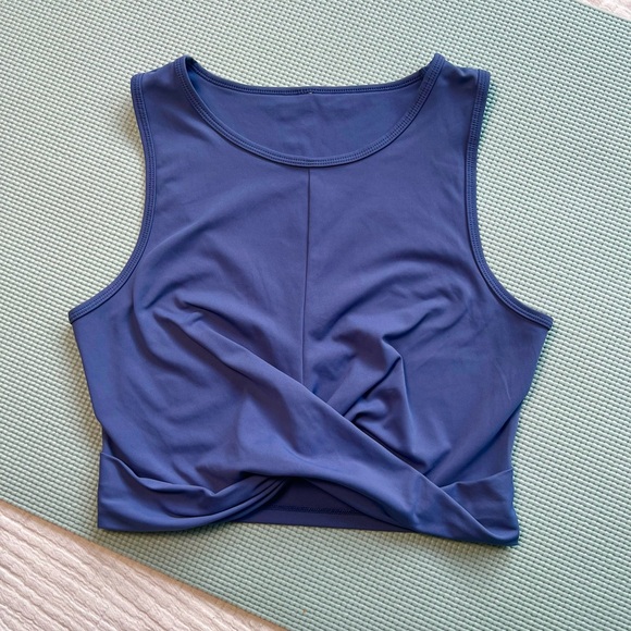 90 Degrees by Reflex Blue Cropped Activewear Tank Top - Size Small - Picture 1 of 2